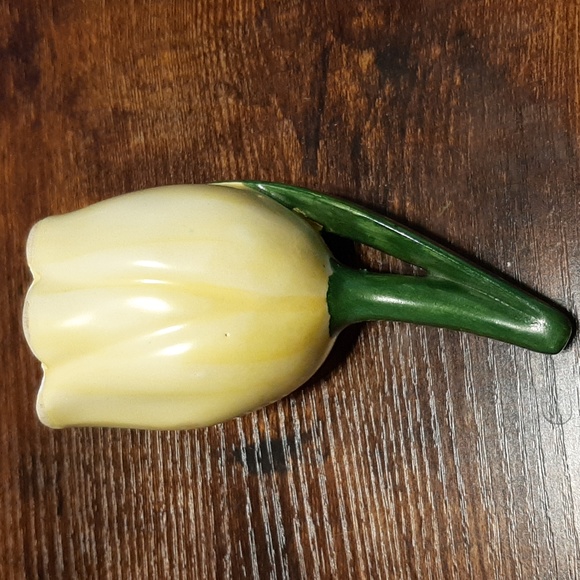 Porcelain Tulip Snowdrop Bell Flower Vintage 5 1/8" Hand Painted - Picture 2 of 9